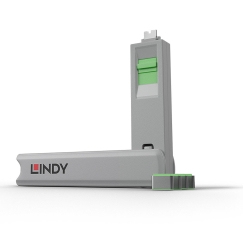 Lindy 40426 porta bloķētājs Porta bloķētājs + atslēga USB Veids-C Zaļš 5 pcs