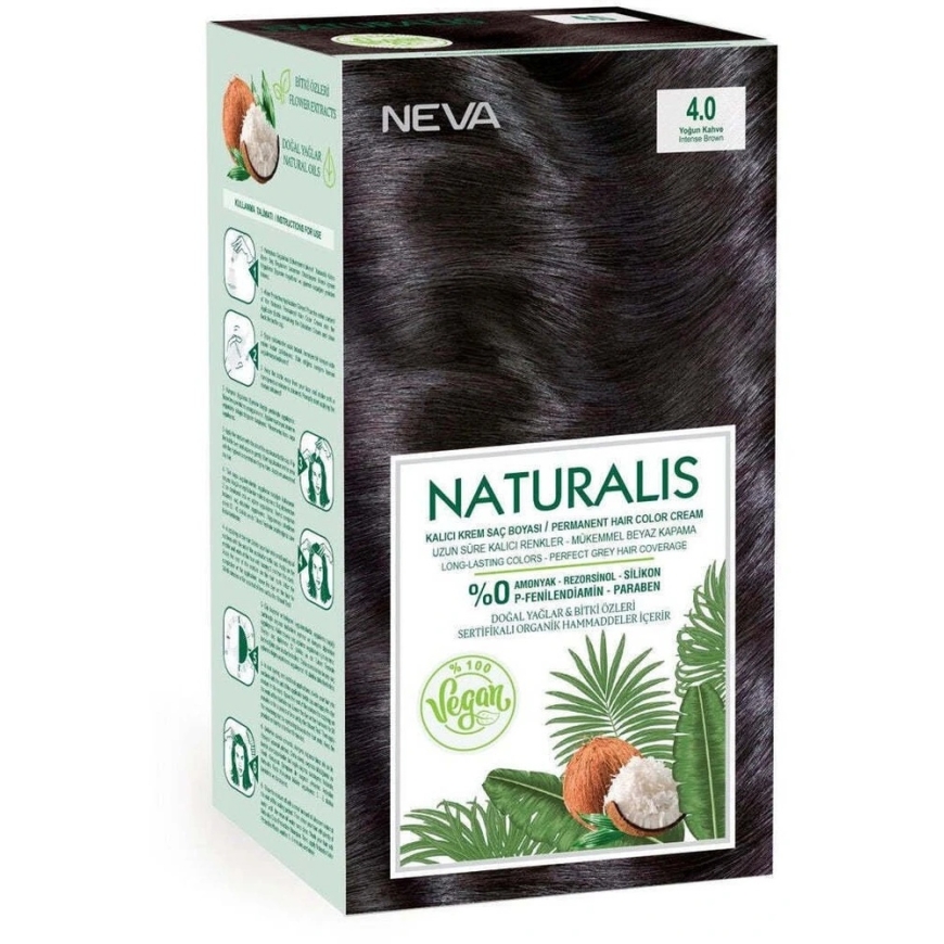 L'Oreal Neva Naturalis Vegan Permanent Hair Dye 4.0 , 150 ml – 2