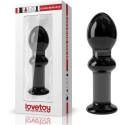 Lovetoy Musta klaasist anaalplug sileda peaga 11,5 cm