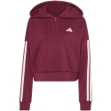 Naiste adidas Essentials 3-Stripes French Terry Pool-Zip džemper burgundias KF8316 (L) Naiste adidas Essentials 3-Stripes French Terry Pool-Zip džemper burgundias KF8316 (L)
