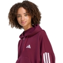 Naisten adidas Essentials 3-Stripes French Terry Quarter-Zip -neule viininpunaisena KF8316 (L)