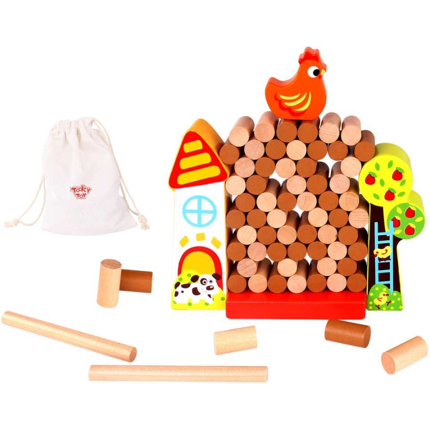 Tooky Toys TOOKY TOY Arkādes spēle Krītoša vista Koka ferma