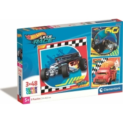 Clementoni Pužle 3x48 gab. - Hot Wheels