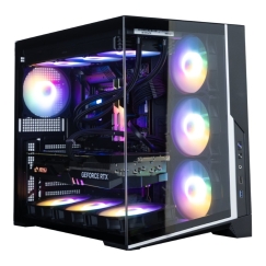 Zalman D40F, ATX Mid Tower PC Case, 7 x 120mm FRGB Fans, Black