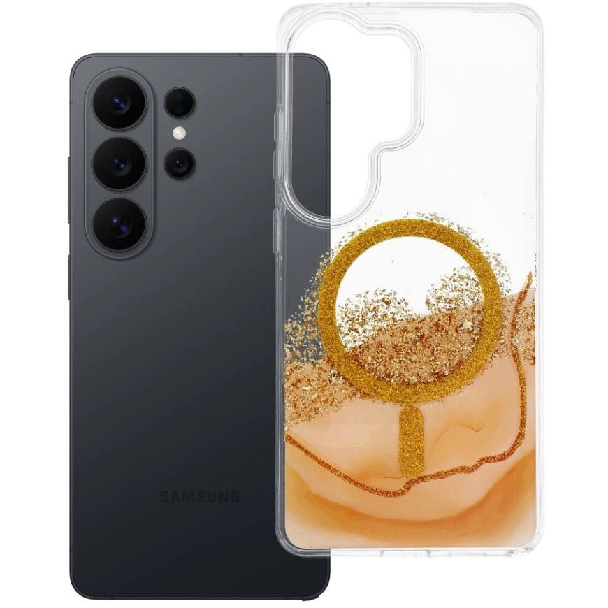 ОЕМ Чехол для Samsung S26 ULTRA Golden совместимый с MagSafe золотой