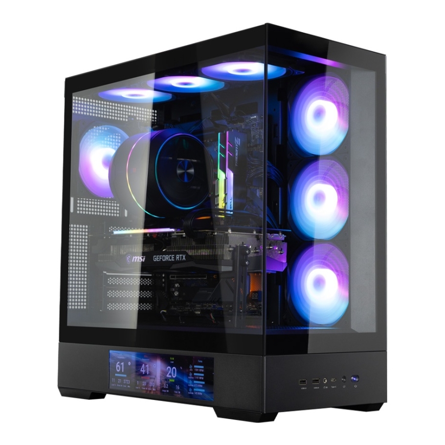 Zalman P40 DS, ATX Mid Tower корпус для ПК, 4 x 120 мм ARGB вентиляторов, черный – 5