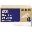 Rämpsukotid TORK B2, 20 L, 100 tk, valged 204020 Rämpsukotid TORK B2, 20 L, 100 tk, valged 204020