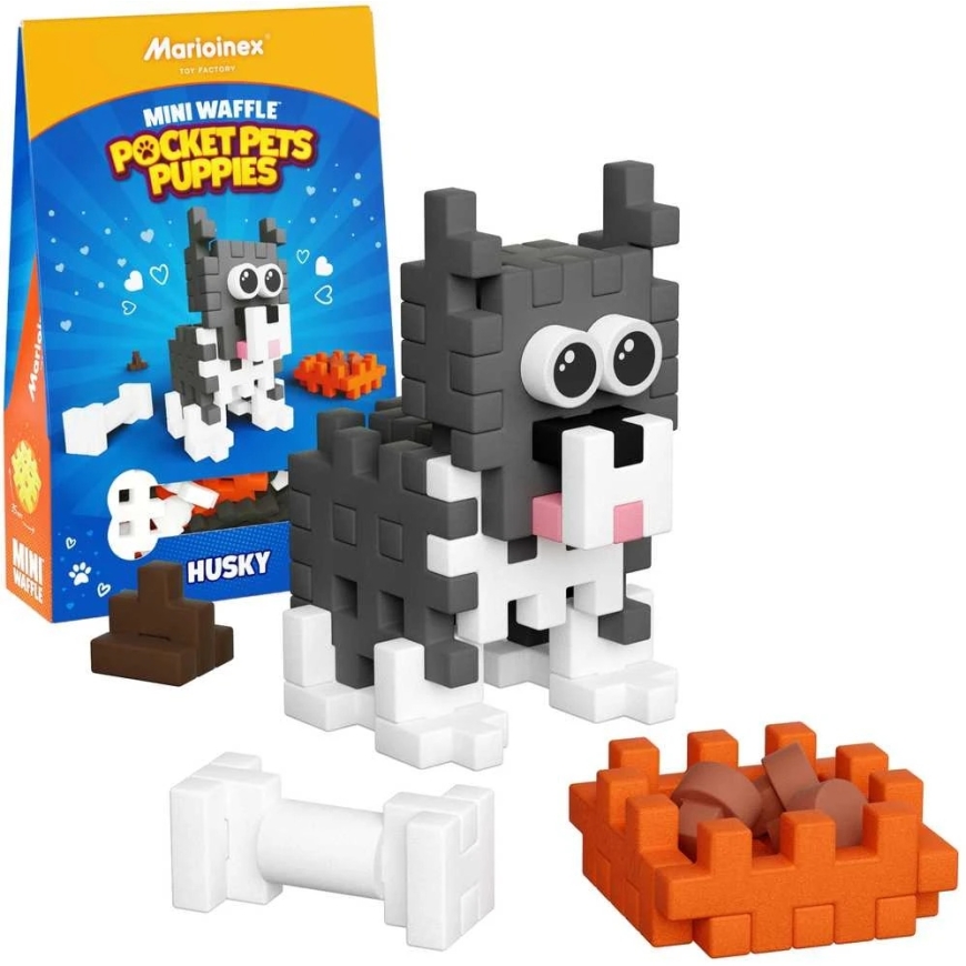Marioinex Construction Blocks "Mini Waffle Pocket Pets" – Husky Puppies