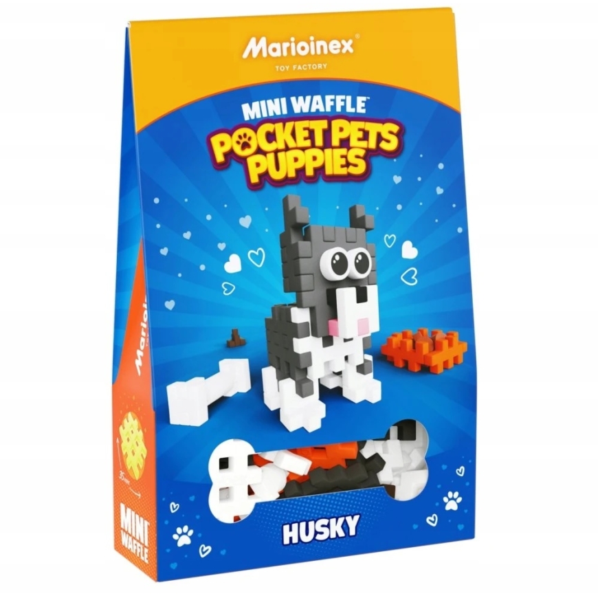 Marioinex Ehitusklotsid "Mini Waffle Pocket Pets" – Husky kutsikad – 4