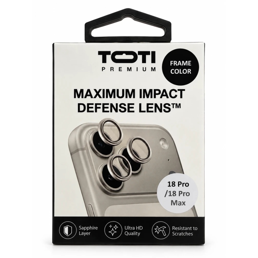 Camera Lens Protection - Toti Premium Lens Protection for iPhone 18 Pro / 18 Pro Max, Clear, Black – 2
