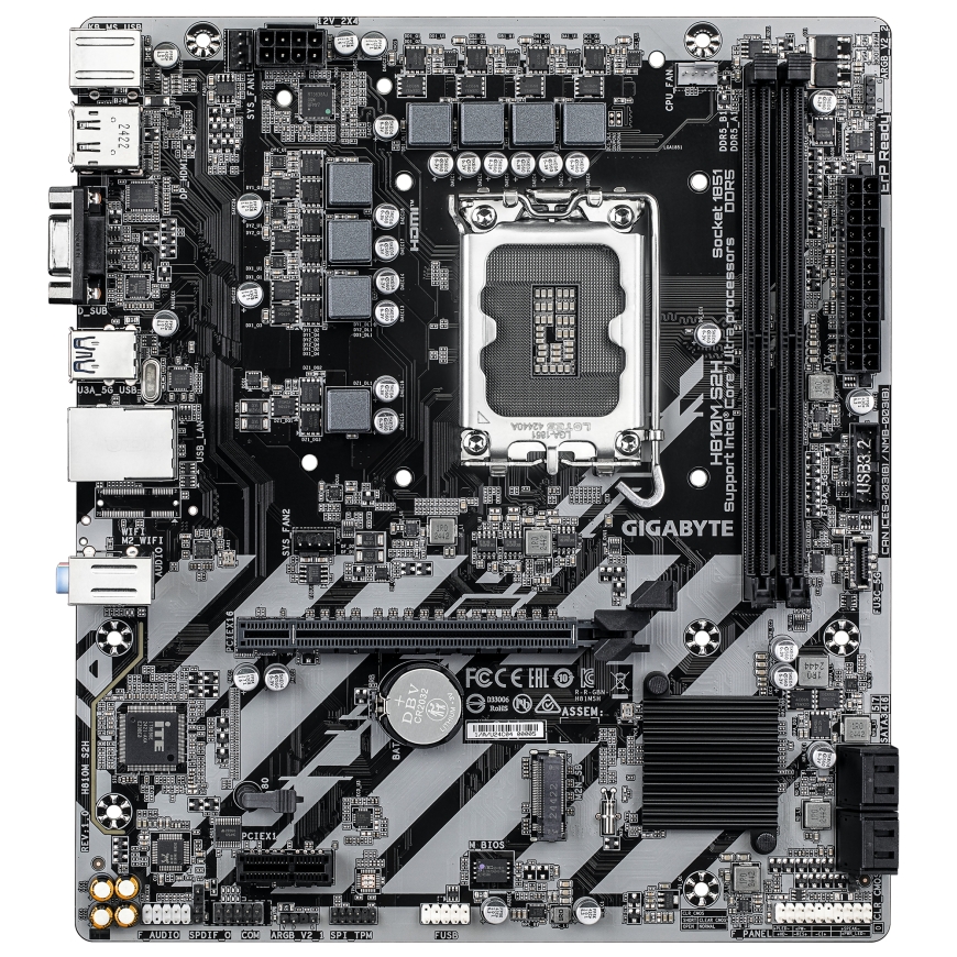 GIGABYTE H810M S2H mātes plate Intel H810 LGA 1851 (Socket V1) mikro ATX – 2