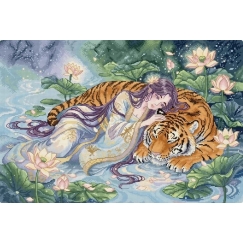Набор для вышивки крестом Letistitch "Объятия тигра" 46x31 см
