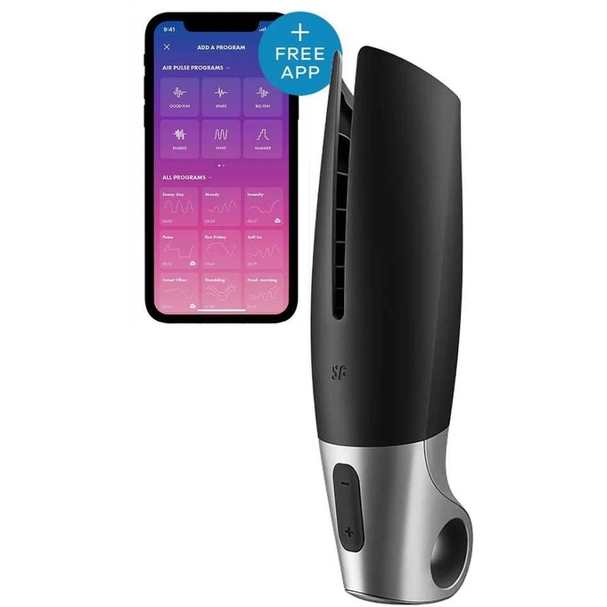 SATISFYER Galios Masturbatorius Juodas su Programėle – 2