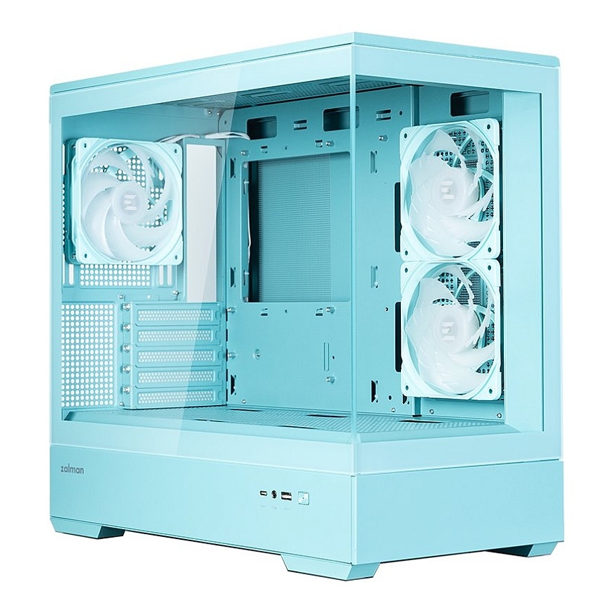 Zalman P30 V2, mATX Mini Tower PC Case, 3 x 120mm ARGB Fans, Mint – 5
