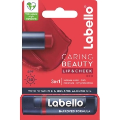Labello Lūpų balzams SPF 30 Sarkanā Caring Beauty Lūpām un Vaigam 4.8 g