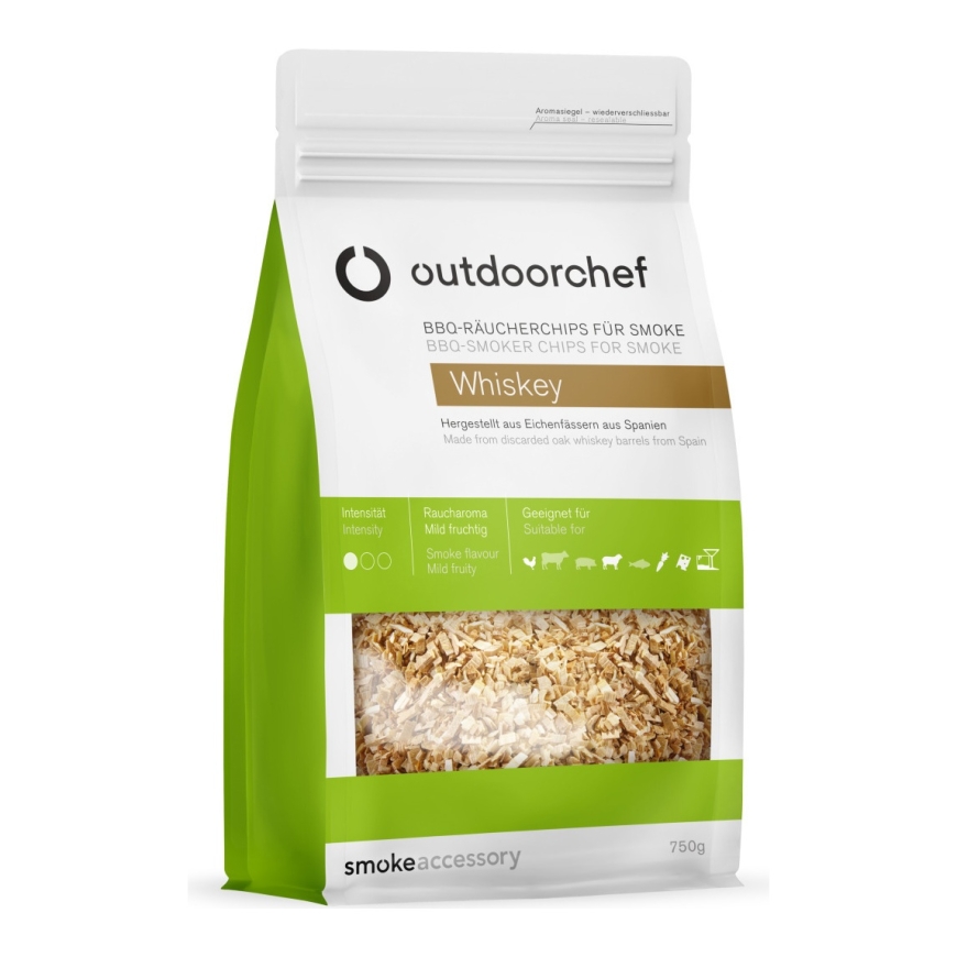 Outdoorchef rūkymo lustai su viskiu, 750 g – 2
