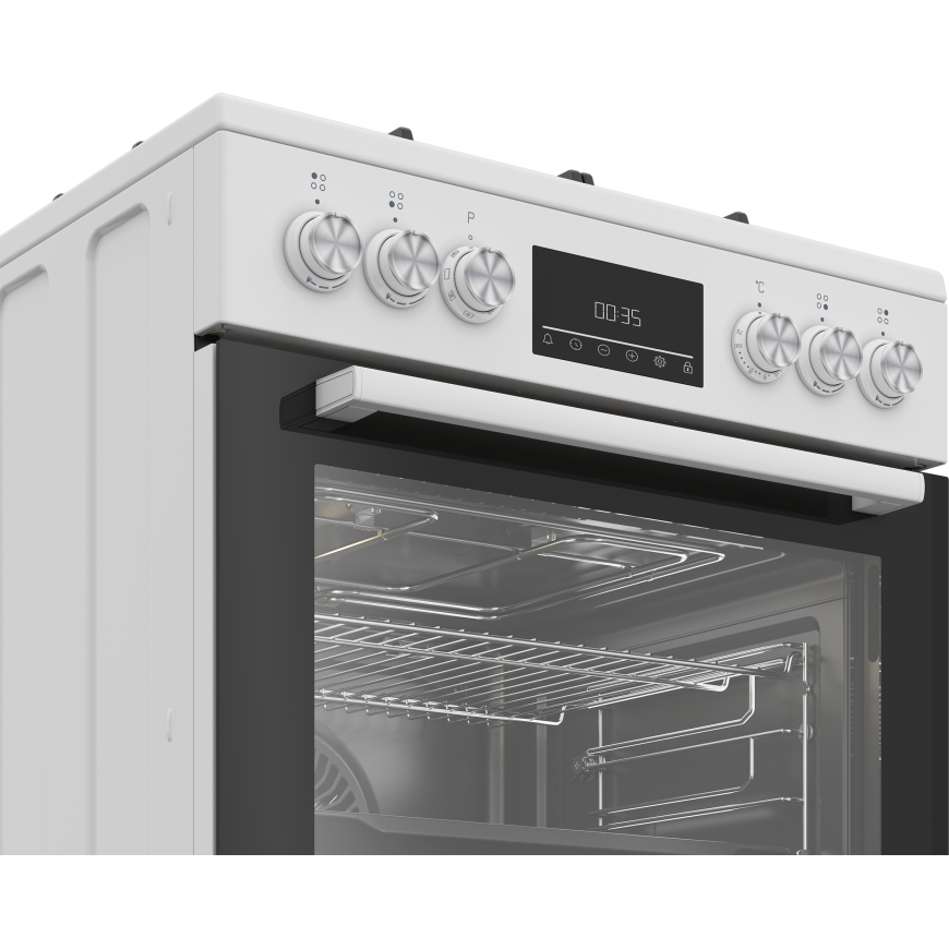 Beko FBM62330GWDTN Pastatoma viryklė Elektrinis Dujinė Juoda, Balta – 5