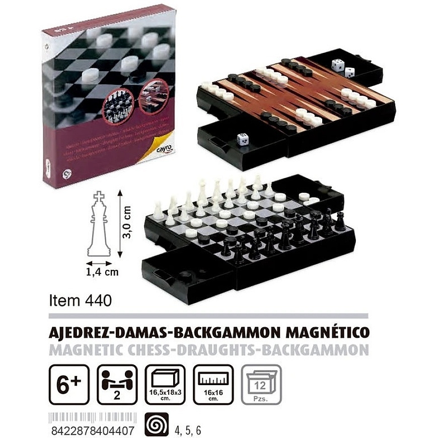 Cayro ruutu magnetiline maletamine, käigud, backgammon – 2