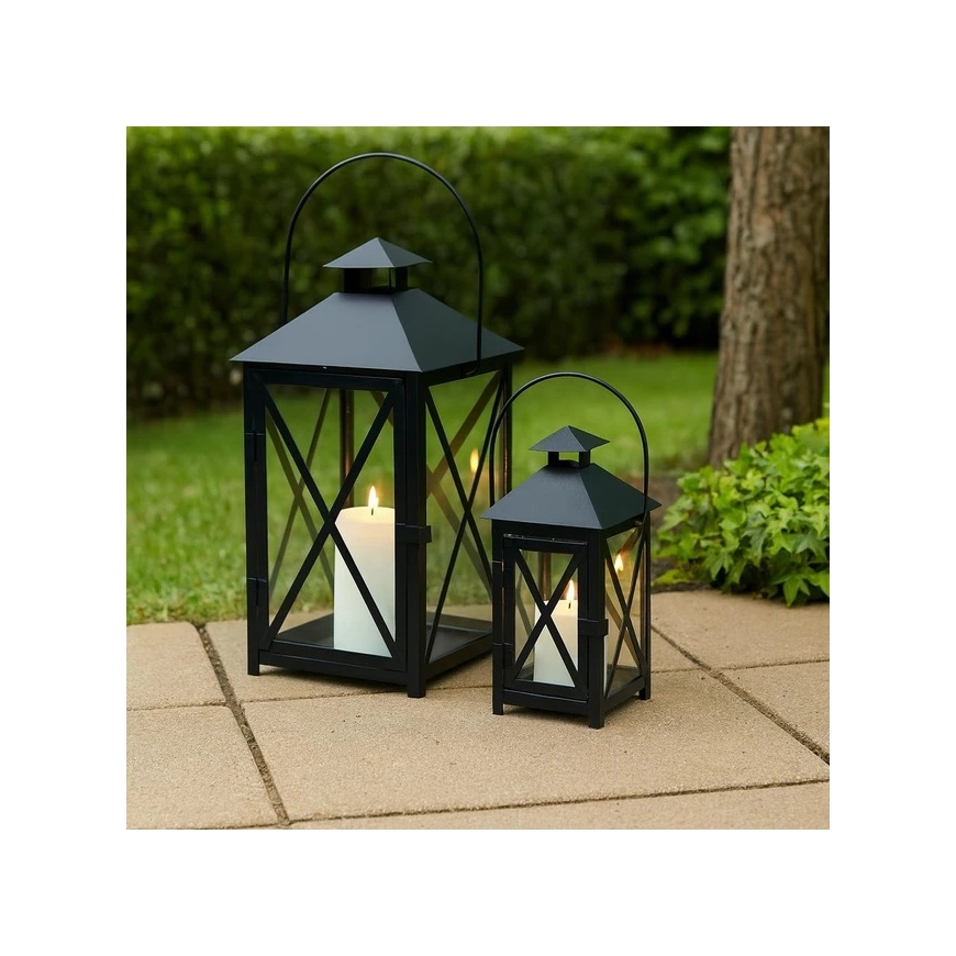 Home Styling Collection Decorative Lantern metal set of 2, 20 x 20 x 40 and 15 x 15 x 30 cm – 2