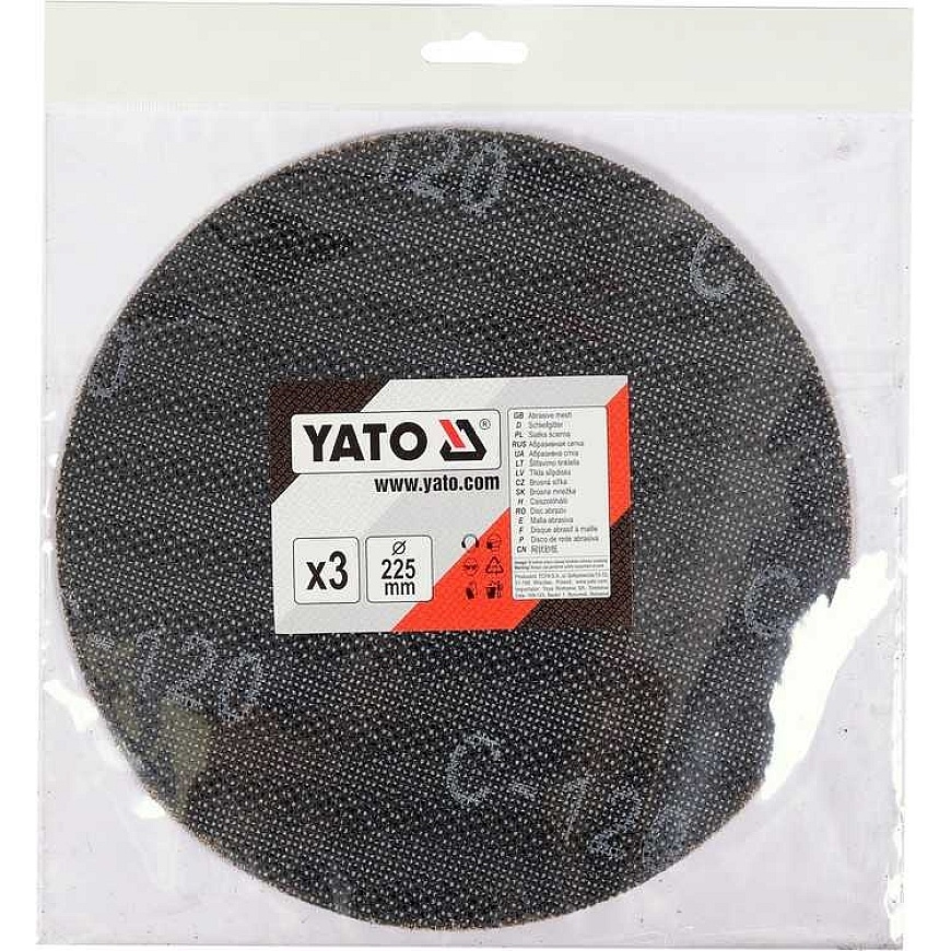 Toya Sa Poland Abrazyvinis tinklinis diskas su Velcro | P120 | 225 mm | 3 vnt. (YT-845833) – 3