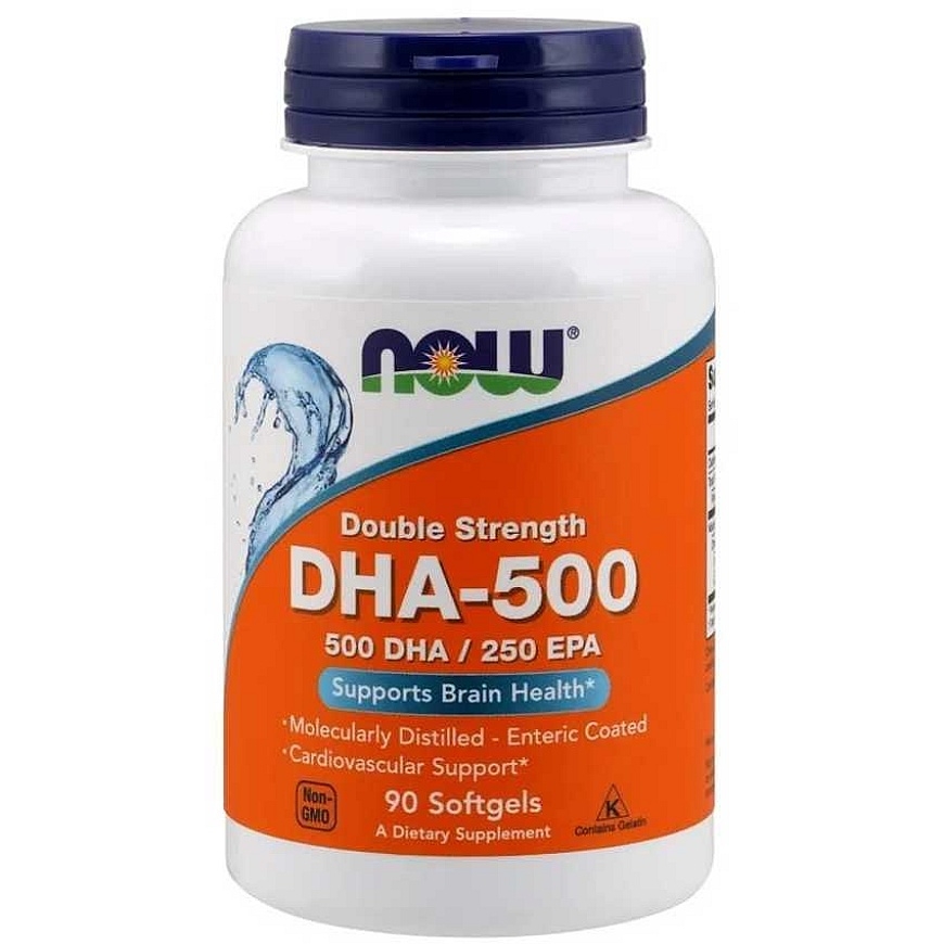 Now Foods DHA-500 EPA DHA пищевая добавка 90 мягких капсул