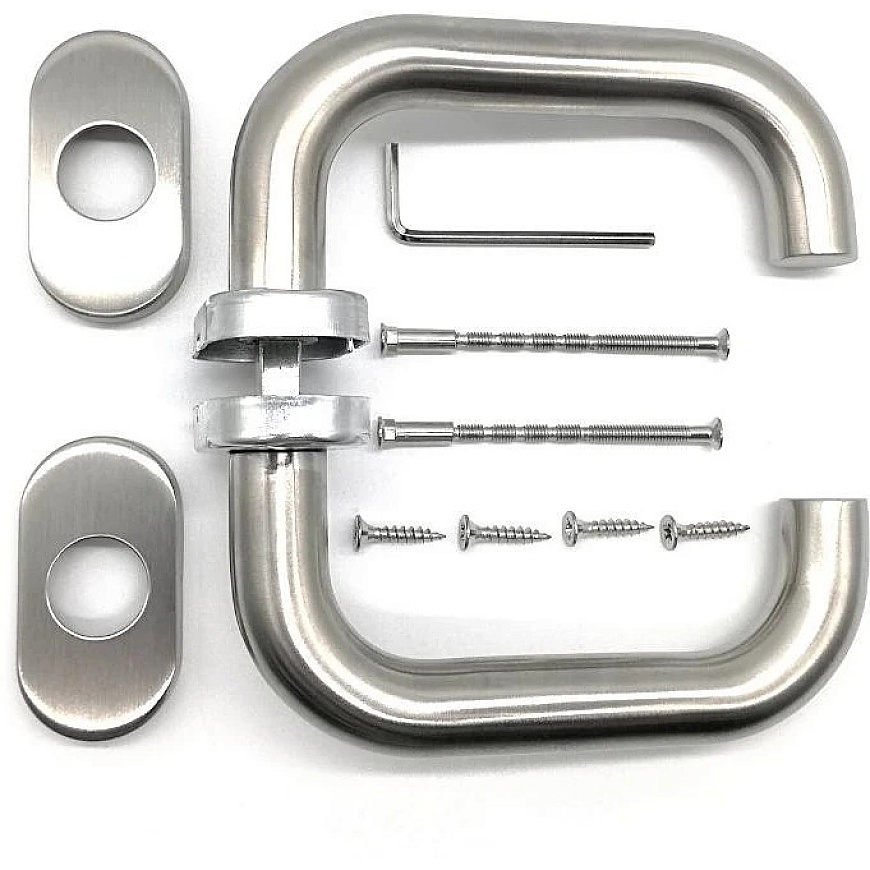 PSG Milano door handle (63.401) made of stainless steel, oval-shaped plate