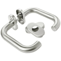 PSG Milano door handle (63.401) made of stainless steel, oval-shaped plate PSG Milano door handle (63.401) made of stainless steel, oval-shaped plate
