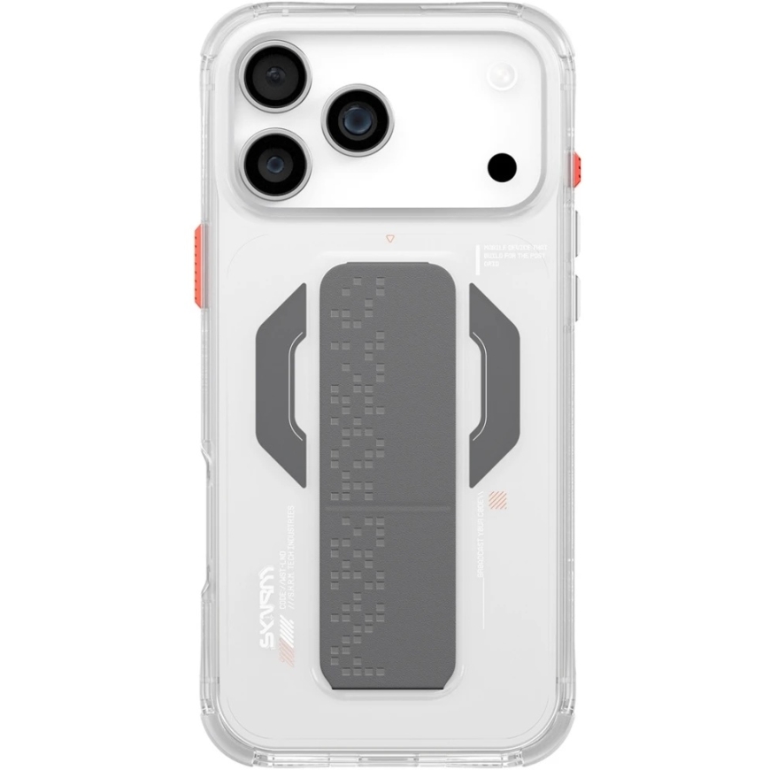 Skinarma Haxa -kotelo iPhone 17 Pro Max:lle, magneettisesti latautuvalla ja pidikkeellä, läpinäkyvä – 3