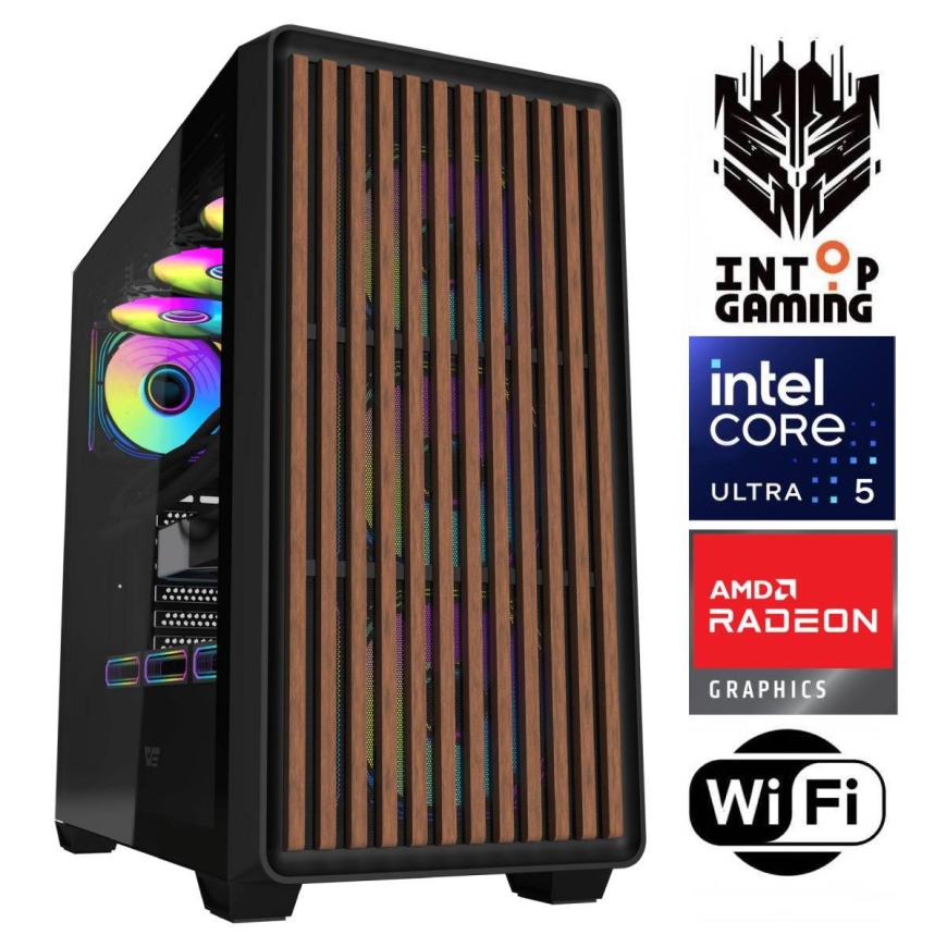 INTOP Ultra 5 250KF Plus 16GB DDR5 1TB SSD M.2 NVME RX9060XT 16GB WiFi no-OS