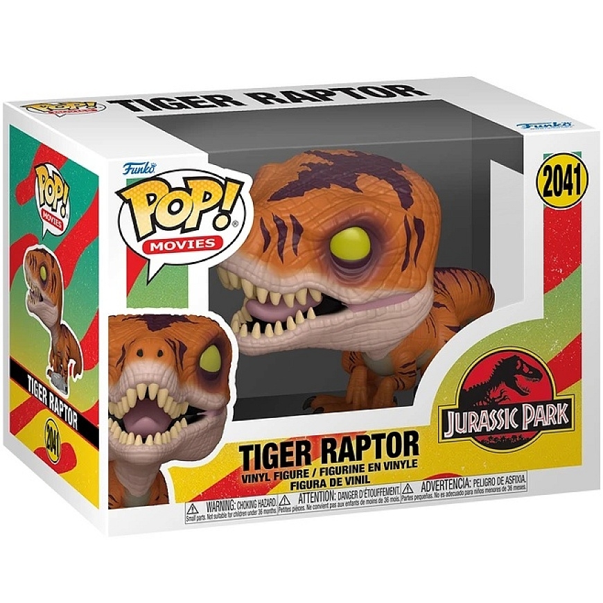 FUNKO POP! Vinila figūra: Jurassic Park - Tiger Raptor, ~8.4 cm