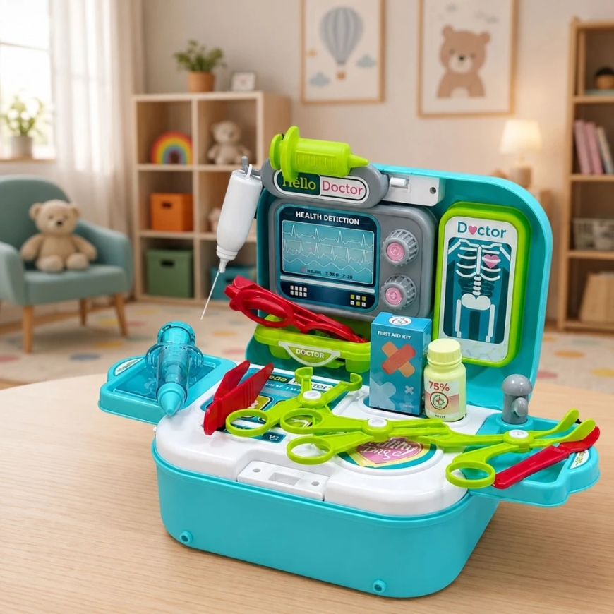 Набор врача Lean Toys 2 в 1, бирюзовый и белый, 23,5 × 17 × 9,5 см – 4