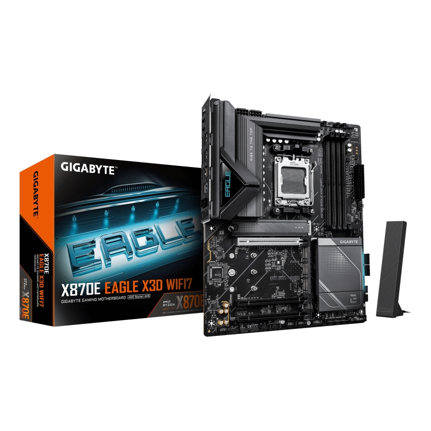GIGABYTE X870E EAGLE X3D WIFI7 AMD X870E Protsessoripesa AM5 ATX