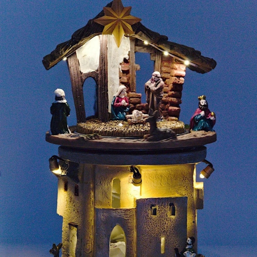 KOOPMAN Festive Decoration Victoria Sport Decorative LED Nativity Scene 14x14x23CM Star – 5
