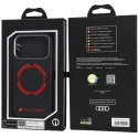 Audi RSQ hiilikuituinen urheilullinen punainen MagSafe-kuori iPhone 18 Pro / 17 Pro - Musta Audi RSQ hiilikuituinen urheilullinen punainen MagSafe-kuori iPhone 18 Pro / 17 Pro - Musta
