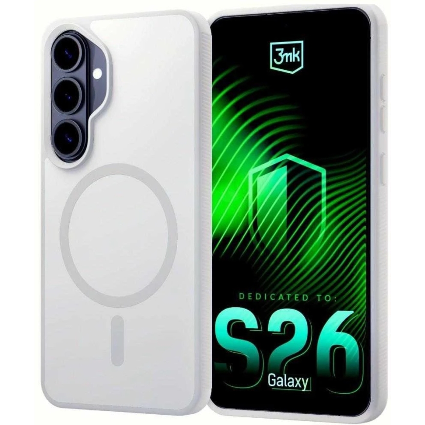Dėklas 3MK Smoke MagCase do Samsung Galaxy S26 balta