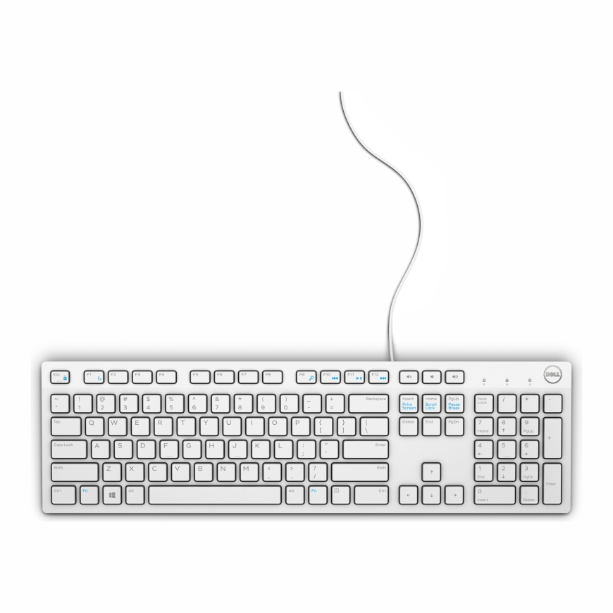 DELL KB216 клавиатура Универсальная USB QWERTY Международный американский стандарт Белый