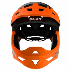 Oranžinis Kamikaze Ronin Helmet Oranžinis Ze Szczęką L