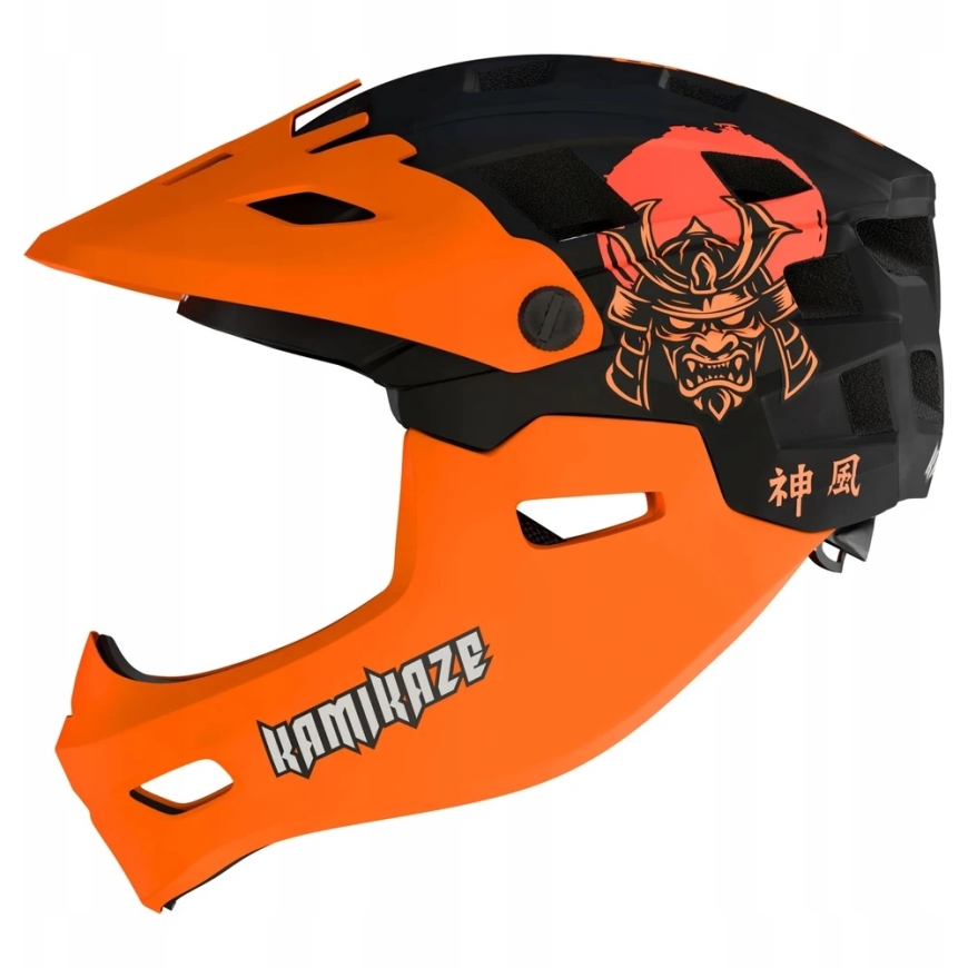 Oranžs Kamikaze Ronin ķivere Oranžs ar žokli L – 5