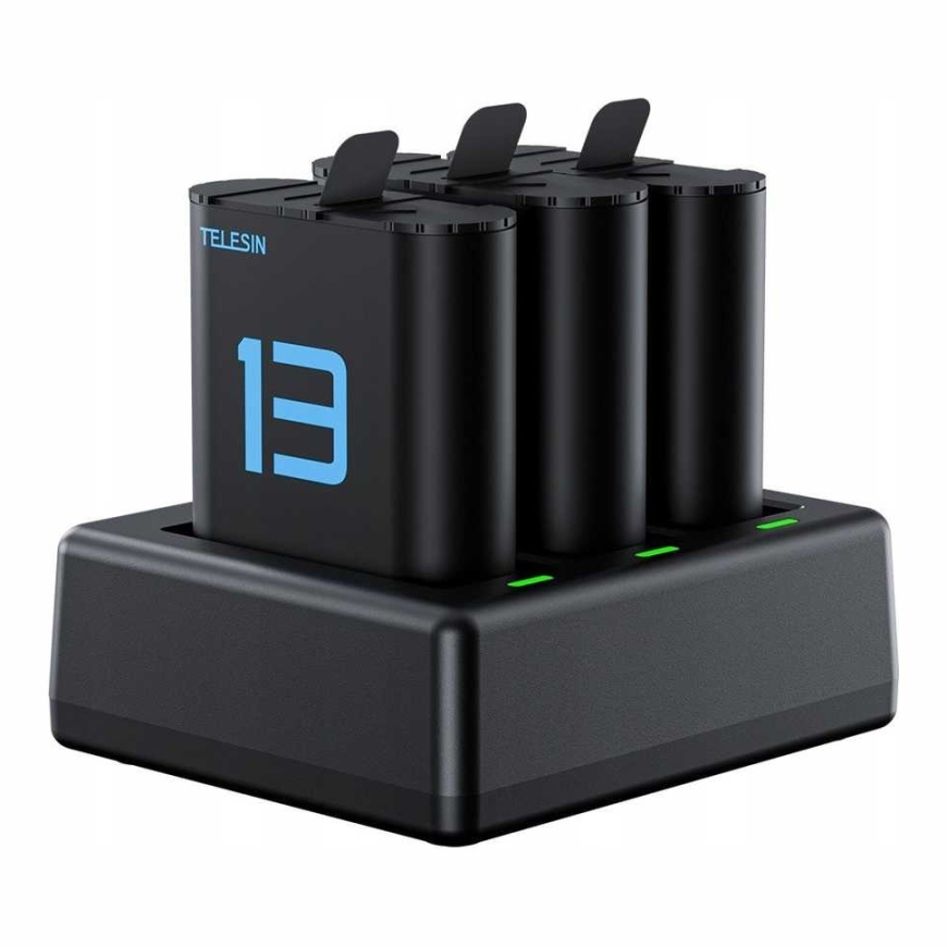 null Battery Charger - Telesin S0-ECB-07-TGP 3-Channel USB-C Charger with 2x 1900mAh Batteries – 2