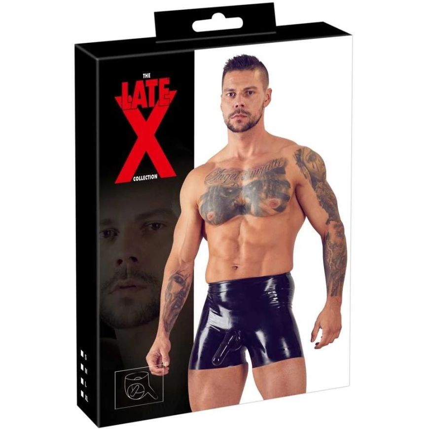 Late X Men's Latex Briefs Black L