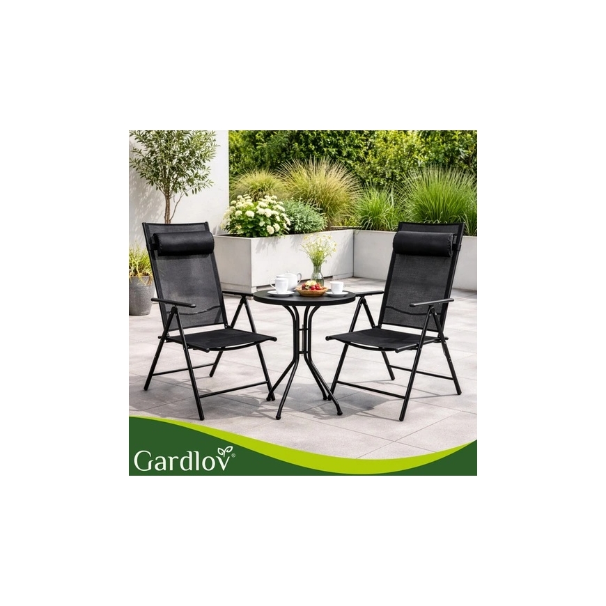 Gardlov juodas folding garden chair, 2 pieces – 4