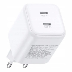 45W Dual USB-C GaN Fast Charger EU (65154) White