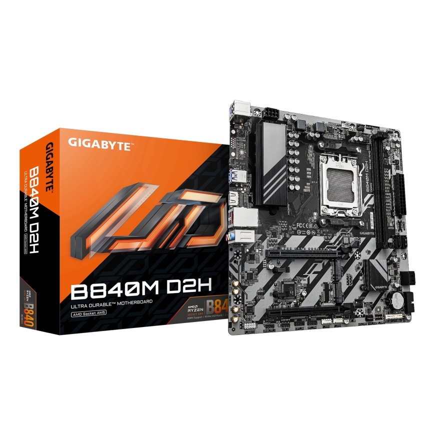 GIGABYTE B840M D2H материнская плата AMD B840 Socket AM5 Микро ATX