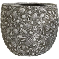 Home4You Flower Pot "SUNNY SHELL", D44.5 x H41 cm, sand color