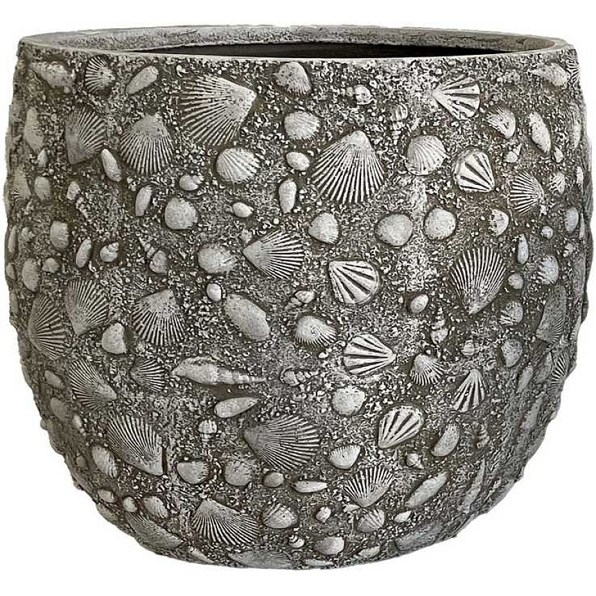 Home4You Gėlių vazonas „SUNNY SHELL“, D44,5 x H41 cm, smėlio spalvos
