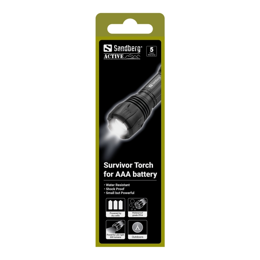 Sandberg Survivor Torch for AAA battery – 4