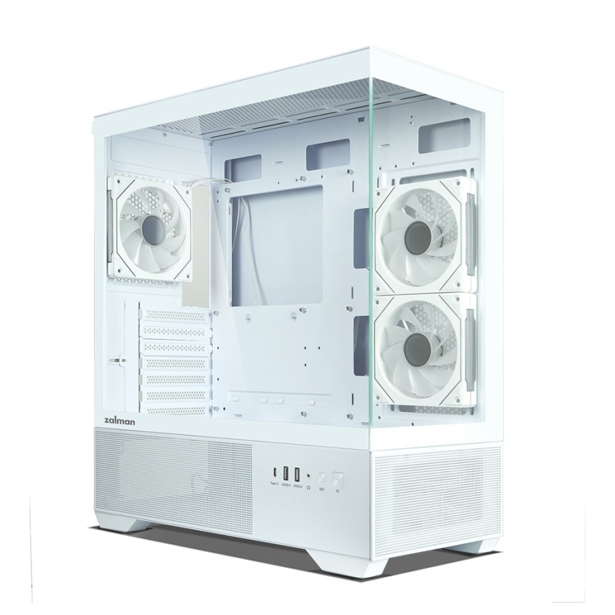 Zalman CHRONIX V2, ATX Mid Tower PC Case, 3 x 120mm ARGB Fans, White – 3