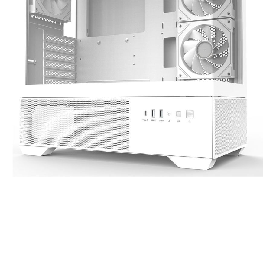 Zalman CHRONIX V2, ATX Mid Tower PC Case, 3 x 120mm ARGB Fans, White – 4