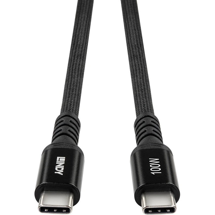 USB-kaapeli - Lindy 32025 USB 2.0 USB-C - USB-C -kaapeli, 0,5 m, 100 W, musta – 4