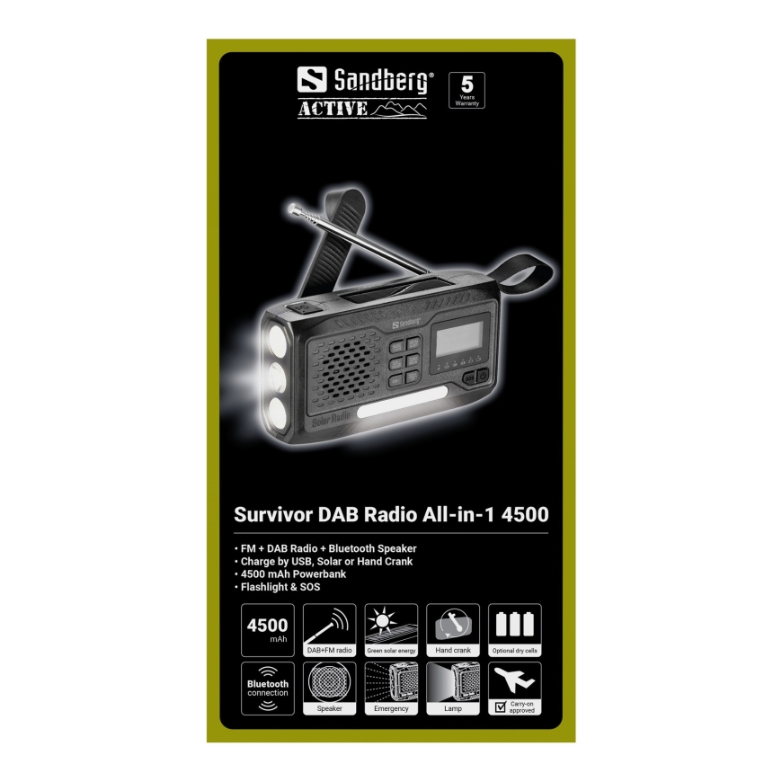 Sandberg 421-17 radio Analoginen & digitaalinen Musta – 4